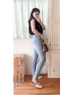 (神奇彈性褲) 全彈性淺色高腰牛仔褲, Jeans/ PT8417