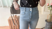 (神奇彈性褲) 全彈性淺色高腰牛仔褲, Jeans/ PT8417