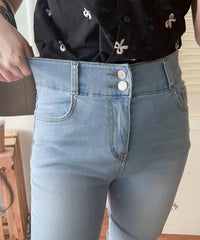 (神奇彈性褲) 全彈性淺色高腰牛仔褲, Jeans/ PT8417