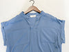 （設計感雪紡) Soft Shirt, Blouse 無領恤翻褶袖口雪紡上衣/ BU9056