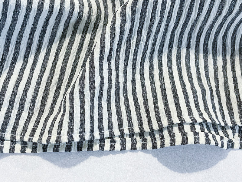 （寬鬆高腰線) Stripe Shirt, Dress 直紋高腰線防皺隨性口袋連身裙/ DS9626