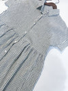 （寬鬆高腰線) Stripe Shirt, Dress 直紋高腰線防皺隨性口袋連身裙/ DS9626