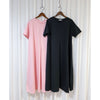 （ V Pleated Dress 裙身顯瘦車褶設計日常連身裙/ DS9631 （black sold out)