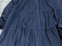 Navy Lady Doll Dress 深藍微絨寬鬆顯瘦A形連身裙/ DS9781