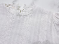 Lace Blouse 通花花邊直條紋橡筋衣尾上衣/ BU9083