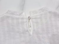 Lace Blouse 通花花邊直條紋橡筋衣尾上衣/ BU9083