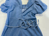 (後綁帶秒變高腰) Denim 牛仔色束高腰腰下車褶連身裙, Dress/ DS9634