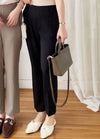 (全條彈性! 不貼修腳)Basic Comfy, Pants 彈性後橡筋小寬鬆修腳西褲/ PT8433 (部分碼數/色現貨)