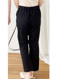 (全條彈性! 不貼修腳)Basic Comfy, Pants 彈性後橡筋小寬鬆修腳西褲/ PT8433 (部分碼數/色現貨)