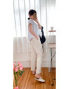 (全條彈性! 不貼修腳)Basic Comfy, Pants 彈性後橡筋小寬鬆修腳西褲/ PT8433 (部分碼數/色現貨)