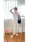 (全條彈性! 不貼修腳)Basic Comfy, Pants 彈性後橡筋小寬鬆修腳西褲/ PT8433 (部分碼數/色現貨)
