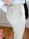 (全條彈性! 不貼修腳)Basic Comfy, Pants 彈性後橡筋小寬鬆修腳西褲/ PT8433 (部分碼數/色現貨)