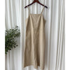 Casual Elegant Vest Dress 輕盈隨性感杏色仿皮吊帶裙/ DS9756