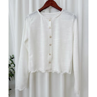 Girly Button Cardigan 精緻鈕扣木耳邊衣尾外套或上衣/ TP9095