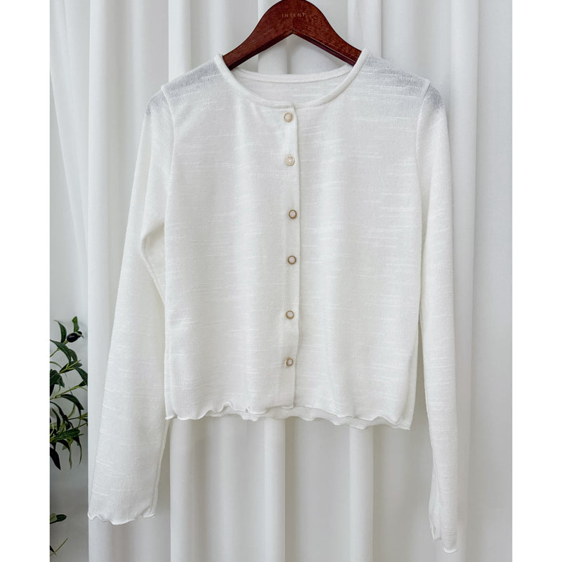 Girly Button Cardigan 精緻鈕扣木耳邊衣尾外套或上衣/ TP9095