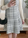 Tweed Dress 混閃十字線合身後橡筋膝上連身裙/ DS9788 (black sold out)