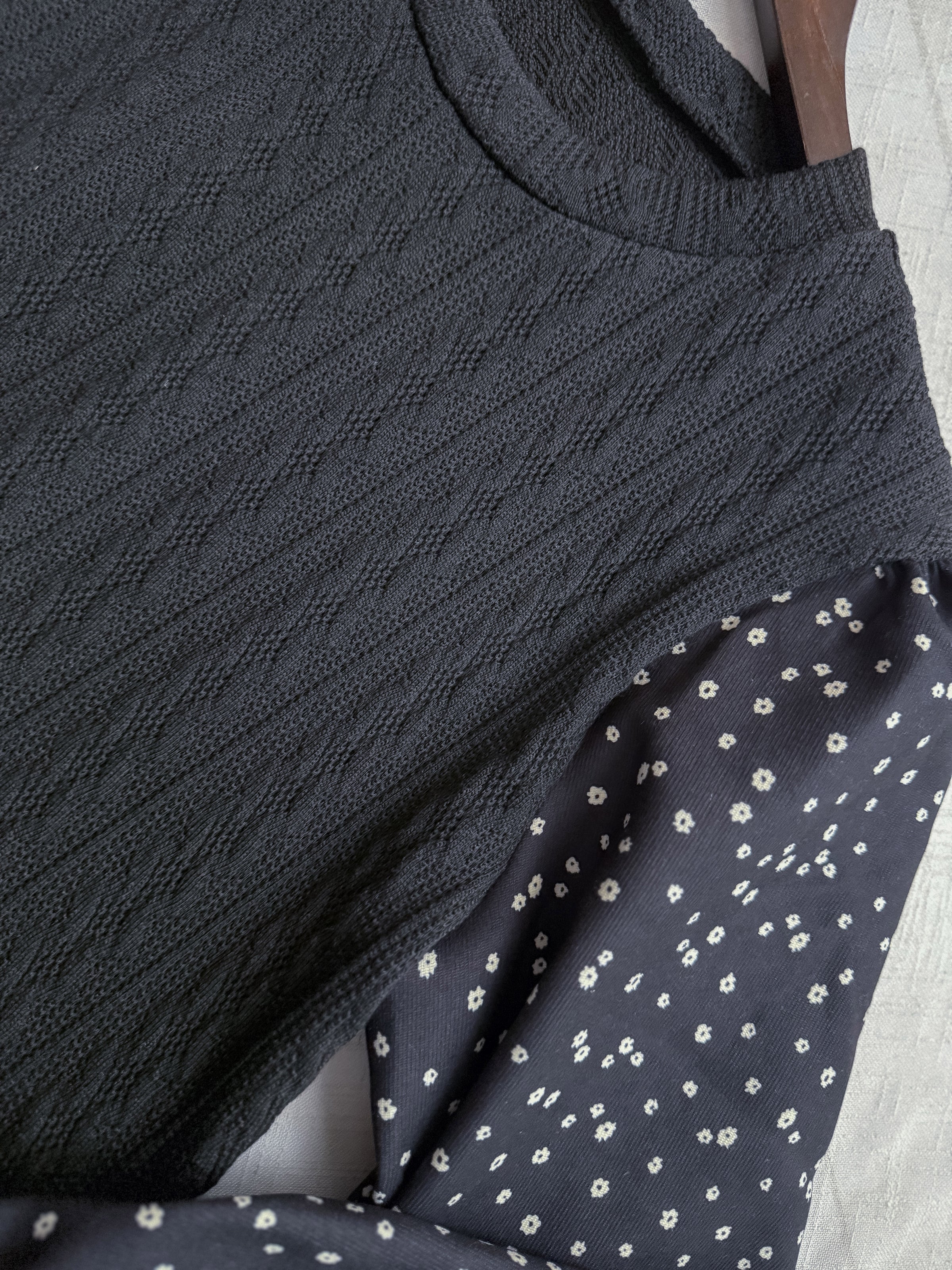 【現貨限量回歸 】Daisy Dress 拼針織背心Daisy印花傘連身裙/ DS9765