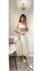 （吊帶可調長短/ 可單著) Marble 雲石星空後隱形橡筋吊帶裙, Dress/ DS9439 (white soldout)