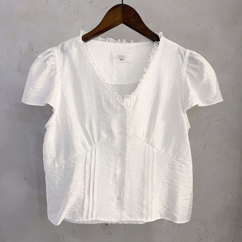 Tulip, Blouse 精緻通花領口寬鬆修腰線上衣/ BU9052