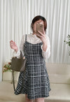Tweed Dress 混閃十字線合身後橡筋膝上連身裙/ DS9788 (black sold out)
