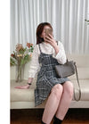 Tweed Dress 混閃十字線合身後橡筋膝上連身裙/ DS9788 (black sold out)