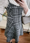Tweed Dress 混閃十字線合身後橡筋膝上連身裙/ DS9788 (black sold out)