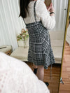 Tweed Dress 混閃十字線合身後橡筋膝上連身裙/ DS9788 (black sold out)