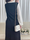 (限定熱賣重開❗) Spliced Dress 防皺彈性顯瘦拼色連身裙/ DS9767