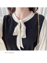 (限定熱賣重開❗) Spliced Dress 防皺彈性顯瘦拼色連身裙/ DS9767