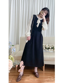 (限定熱賣重開❗) Spliced Dress 防皺彈性顯瘦拼色連身裙/ DS9767
