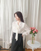 Floral Lace 雪紡絲帶領口通花線手袖, Blouse/ BU8977 (white sold out)