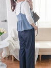 Denim Set 可調肩帶牛仔吊帶背心兩件套/ TP9126