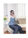 Denim Set 可調肩帶牛仔吊帶背心兩件套/ TP9126