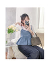 Denim Set 可調肩帶牛仔吊帶背心兩件套/ TP9126