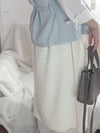 Layers Skirt 全橡筋腰織紋布雙層闊直裙/ SK8875