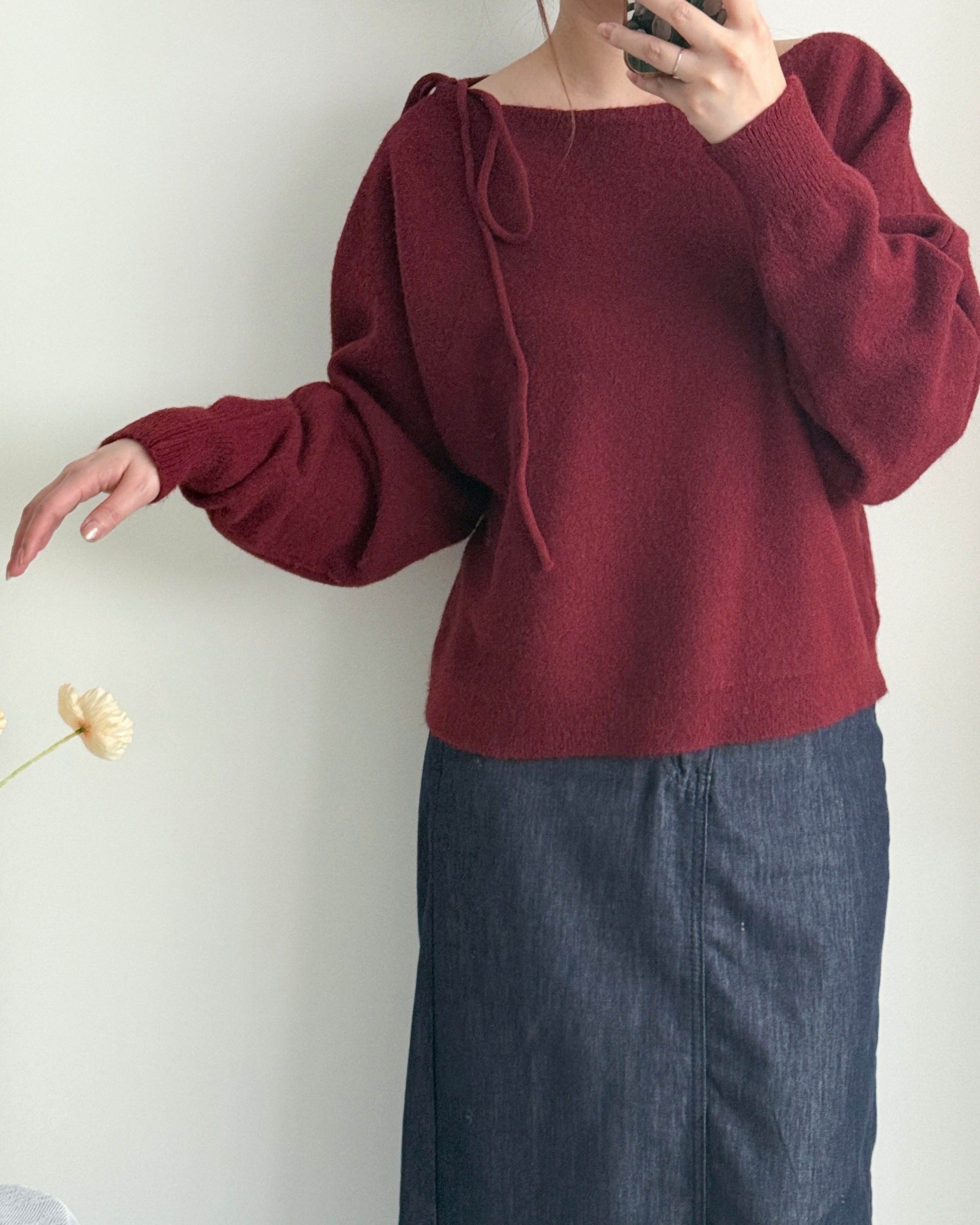 Ribbon Knit 船領幼帶氣質針織 / KT8195 (Pre-order 2月5日截單)