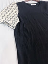 Patterned Sleeve Tee 波浪紋傘手袖彈性上衣/ TP9047