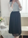 Layers Skirt 全橡筋腰織紋布雙層闊直裙/ SK8875