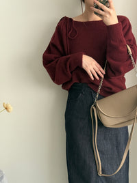 Ribbon Knit 船領幼帶氣質針織 / KT8195 (Pre-order 2月5日截單)