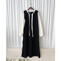 (限定熱賣重開❗) Spliced Dress 防皺彈性顯瘦拼色連身裙/ DS9767