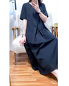 （ V Pleated Dress 裙身顯瘦車褶設計日常連身裙/ DS9631 （black sold out)
