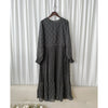 (限定熱賣重開❗) Rhombus Chiffon Dress 菱格雙百褶側束腰顯瘦連身裙/ DS9797 (pre-order 2月13日截單)