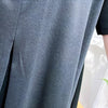 （ V Pleated Dress 裙身顯瘦車褶設計日常連身裙/ DS9631 （black sold out)