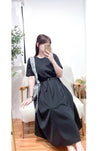 （ V Pleated Dress 裙身顯瘦車褶設計日常連身裙/ DS9631 （black sold out)