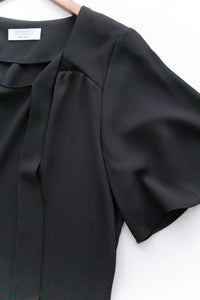 Square Ribbon 雪紡方領絲帶傘袖, Blouse/ BU8964