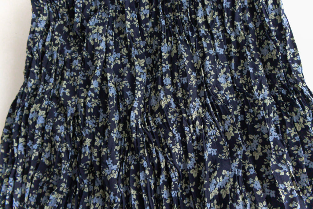 Blue Daisy 小藍花遮肉皺皺寬鬆直身, Skirt / SK8733