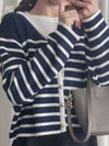 French Stripe Cardigan 法式精緻條紋金鈕小外套/ CD8141