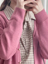 (限定熱賣重開❗) Gold Botton Cardigan 雙色衣邊立體線條金鈕扣外套或上衣/ CD8142  (pre-order 2月13日截單)