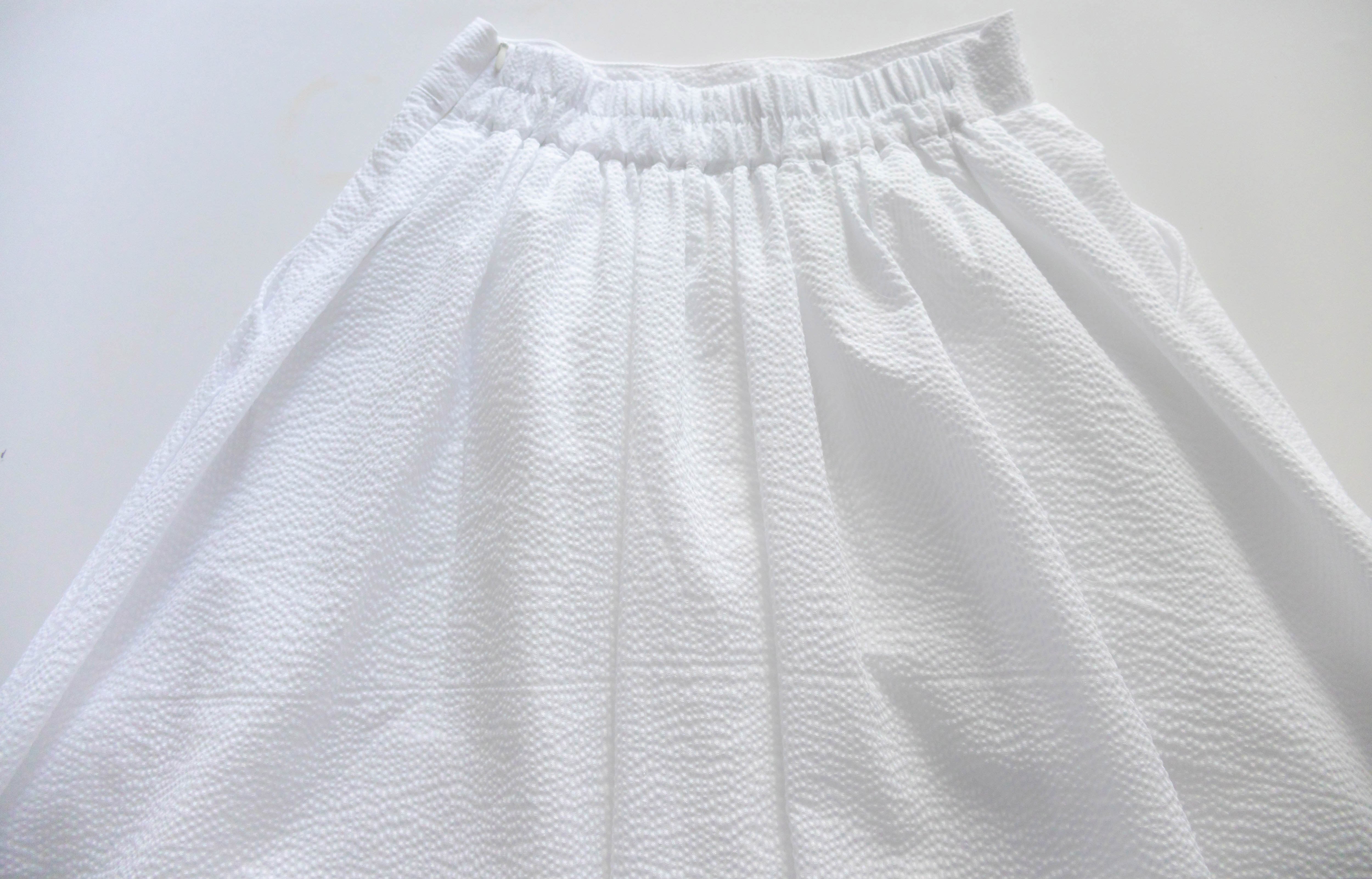 Pocket Stripe 口袋暗直紋後橡筋輕盈半身裙, Skirt/ SK8720