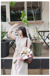 Front Twist Dress 杏色前綁帶簡約連身裙/ DS9972